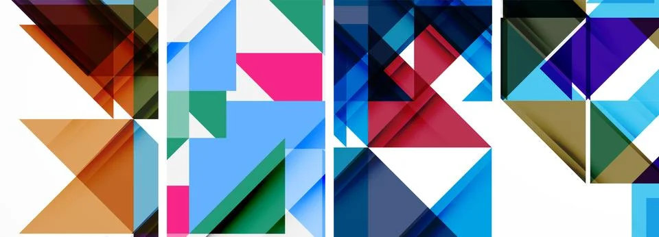 Set of abstract random triangle composition backgrounds. Vector illustration for Stock Illustration