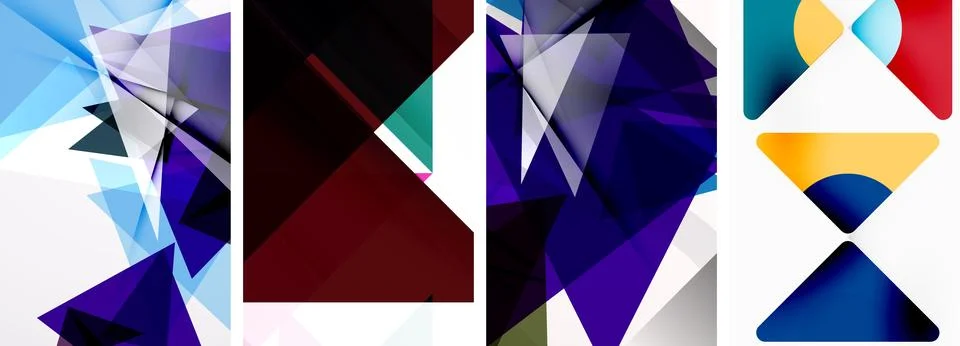 Set of abstract random triangle composition backgrounds. Vector illustration for Stockillustratie