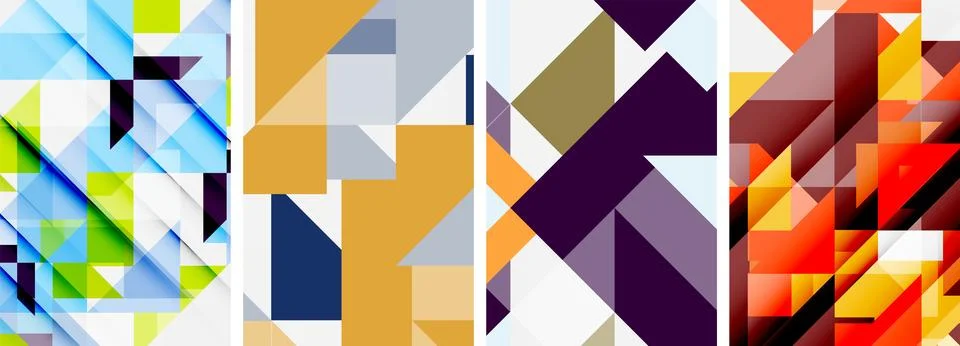 Set of abstract random triangle composition backgrounds. Vector illustration for Illustrazione stock