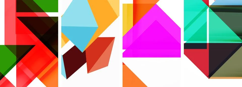 Set of abstract random triangle composition backgrounds. Vector illustration for Stockillustratie