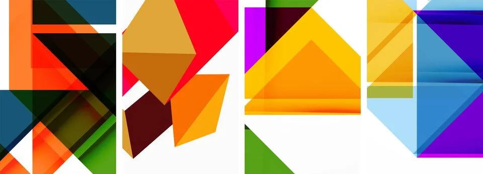Set of abstract random triangle composition backgrounds. Vector illustration for Illustrazione stock