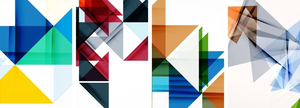 Set of abstract random triangle composition backgrounds. Vector illustration for Illustrazione stock