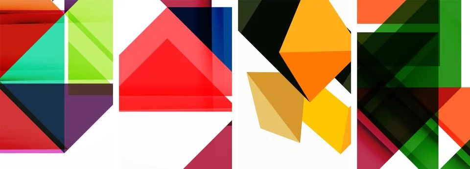 Set of abstract random triangle composition backgrounds. Vector illustration for Stock Illustration