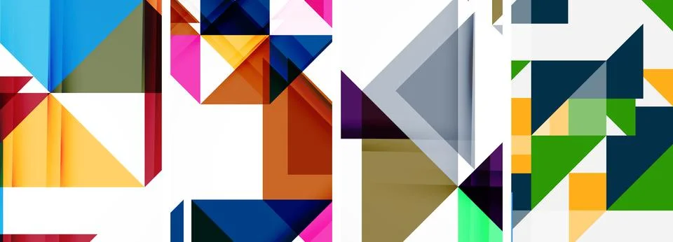 Set of abstract random triangle composition backgrounds. Vector illustration for Illustrazione stock