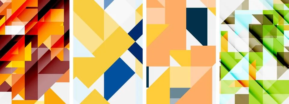 Set of abstract random triangle composition backgrounds. Vector illustration for Illustrazione stock