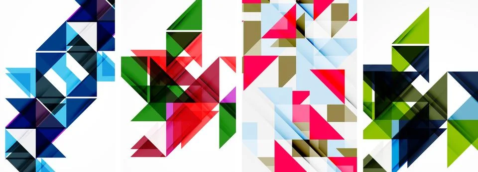 Set of abstract random triangle composition backgrounds. Vector illustration for Stockillustratie