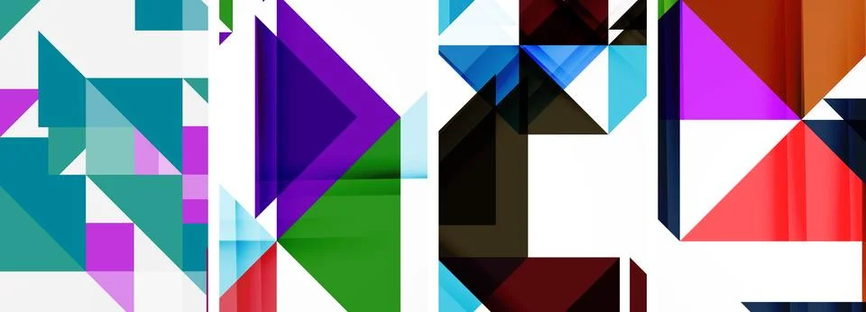 Set of abstract random triangle composition backgrounds. Vector illustration for Illustrazione stock
