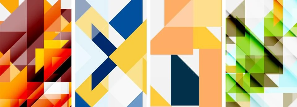 Set of abstract random triangle composition backgrounds. Vector illustration for Illustrazione stock