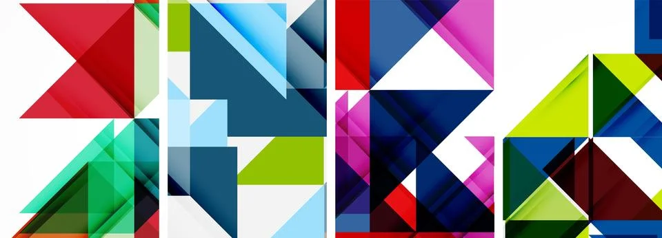 Set of abstract random triangle composition backgrounds. Vector illustration for Illustrazione stock