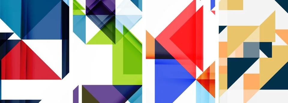 Set of abstract random triangle composition backgrounds. Vector illustration for Stockillustratie