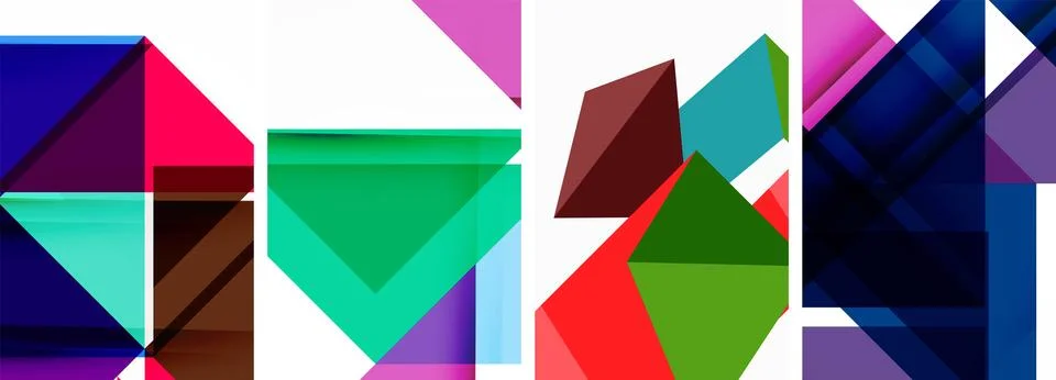 Set of abstract random triangle composition backgrounds. Vector illustration for イラスト素材