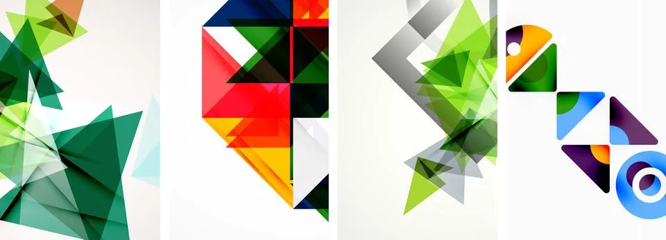 Set of abstract random triangle composition backgrounds. Vector illustration for Illustrazione stock