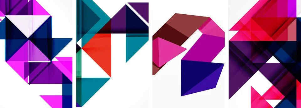 Set of abstract random triangle composition backgrounds. Vector illustration for Illustrazione stock