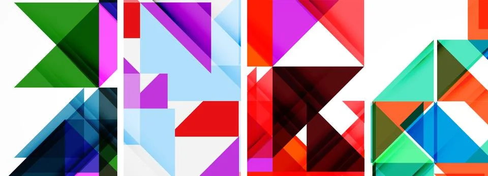 Set of abstract random triangle composition backgrounds. Vector illustration for Illustrazione stock