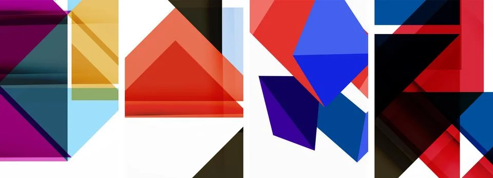 Set of abstract random triangle composition backgrounds. Vector illustration for イラスト素材
