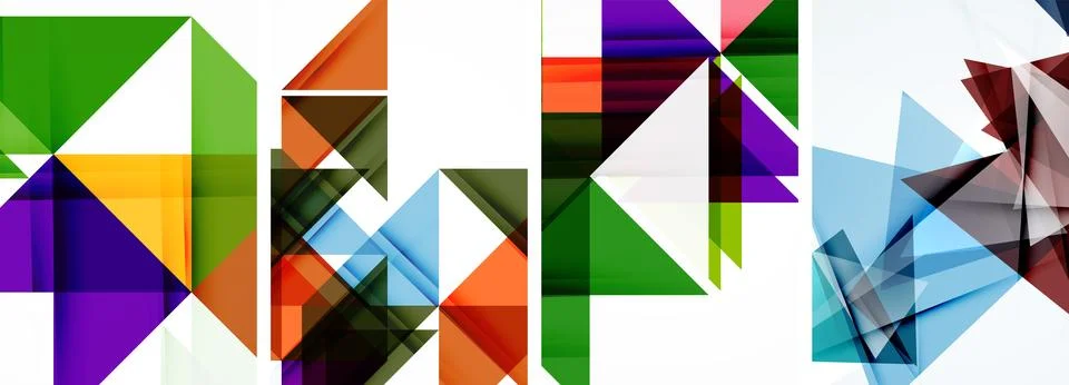 Set of abstract random triangle composition backgrounds. Vector illustration for Illustrazione stock