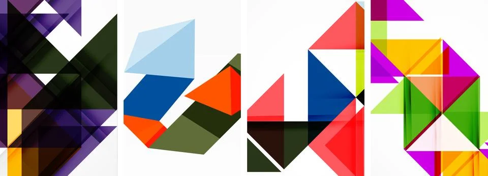 Set of abstract random triangle composition backgrounds. Vector illustration for イラスト素材