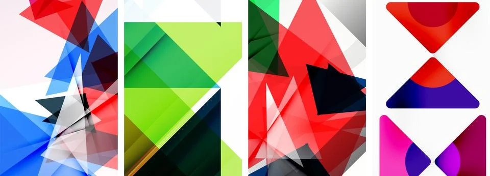 Set of abstract random triangle composition backgrounds. Vector illustration for Illustrazione stock