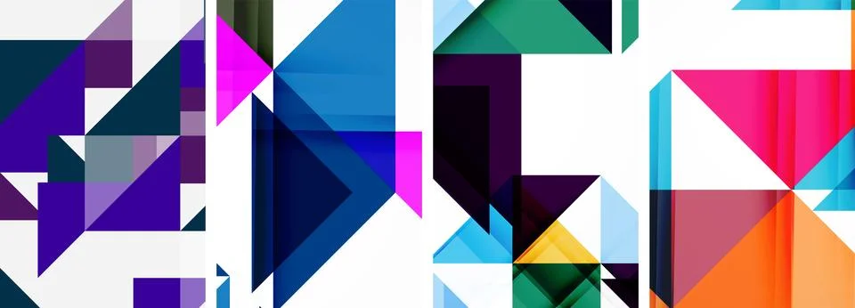Set of abstract random triangle composition backgrounds. Vector illustration for Stock Illustration