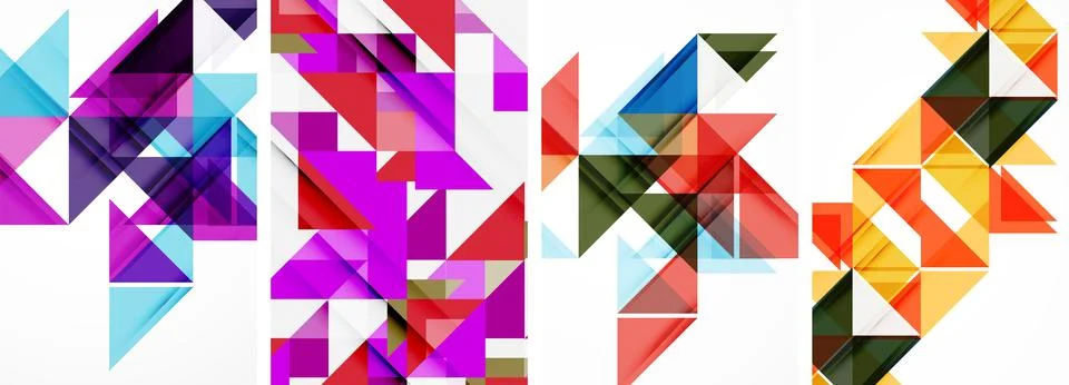 Set of abstract random triangle composition backgrounds. Vector illustration for Stockillustratie