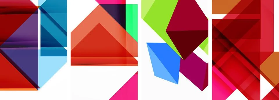 Set of abstract random triangle composition backgrounds. Vector illustration for Stock Illustration