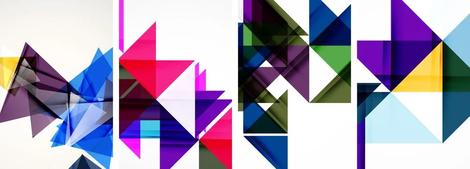 Set of abstract random triangle composition backgrounds. Vector illustration for Stockillustratie