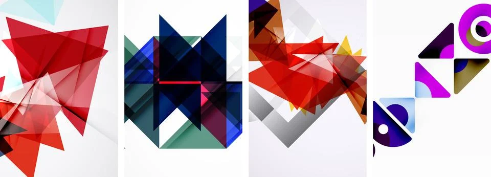 Set of abstract random triangle composition backgrounds. Vector illustration for Illustrazione stock