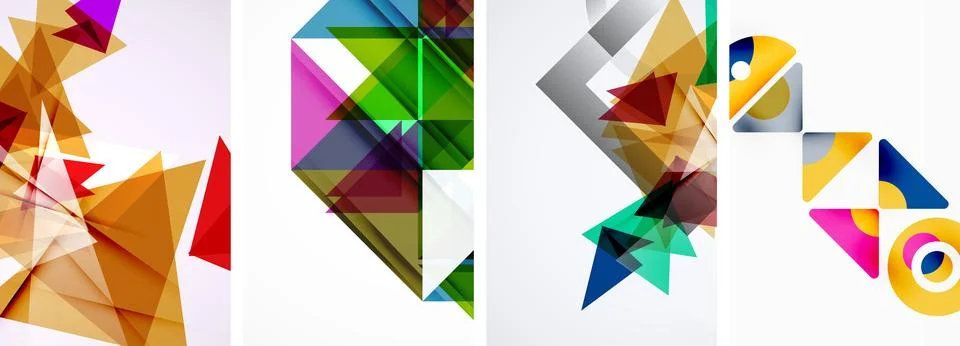 Set of abstract random triangle composition backgrounds. Vector illustration for Stockillustratie