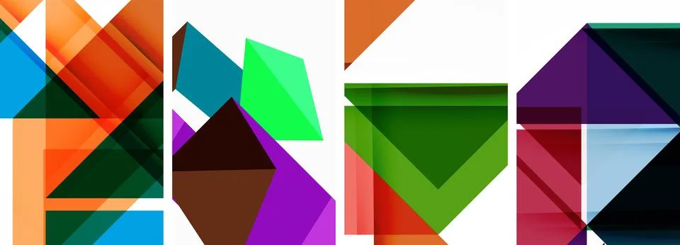 Set of abstract random triangle composition backgrounds. Vector illustration for Illustrazione stock