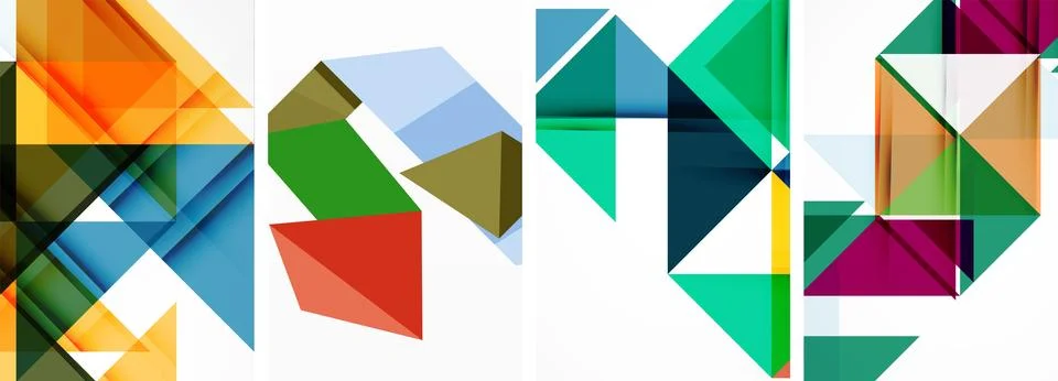 Set of abstract random triangle composition backgrounds. Vector illustration for 스톡 일러스트