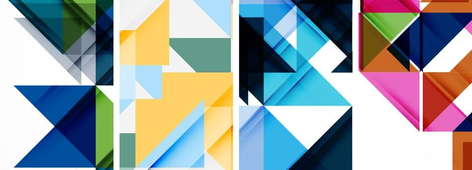 Set of abstract random triangle composition backgrounds. Vector illustration for Illustrazione stock