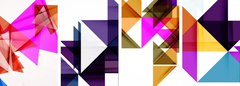 Set of abstract random triangle composition backgrounds. Vector illustration for Stockillustratie