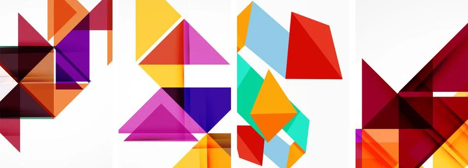 Set of abstract random triangle composition backgrounds. Vector illustration for Illustrazione stock