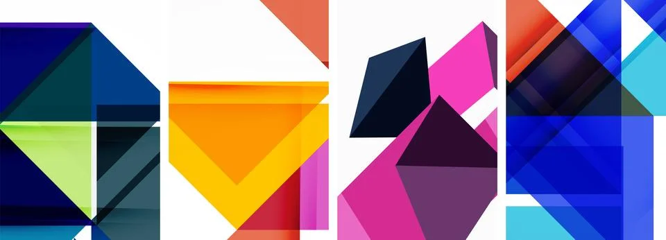 Set of abstract random triangle composition backgrounds. Vector illustration for Illustrazione stock