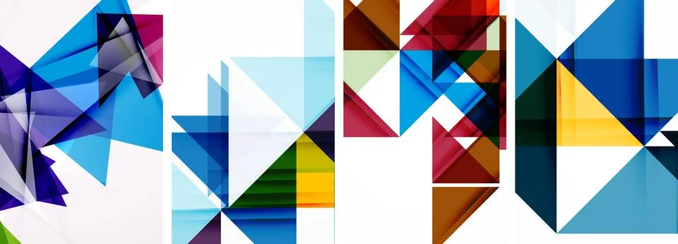 Set of abstract random triangle composition backgrounds. Vector illustration for Illustrazione stock