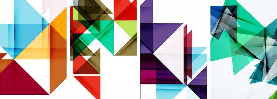 Set of abstract random triangle composition backgrounds. Vector illustration for Illustrazione stock