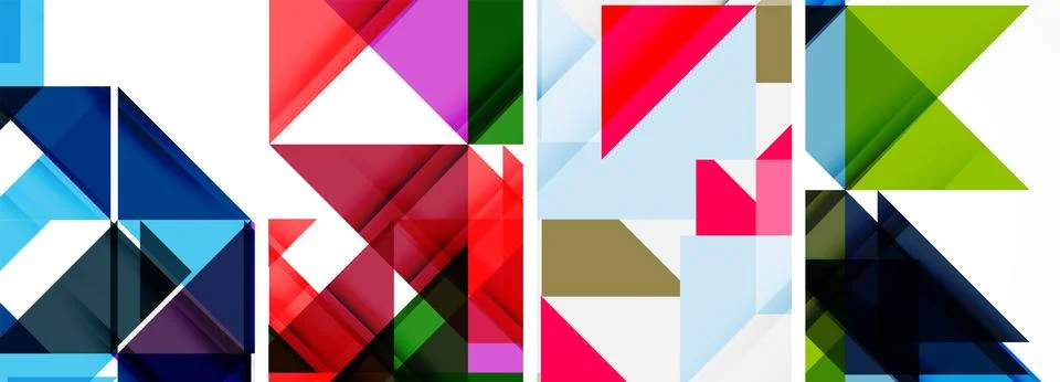 Set of abstract random triangle composition backgrounds. Vector illustration for イラスト素材