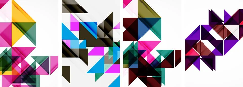 Set of abstract random triangle composition backgrounds. Vector illustration for Illustrazione stock