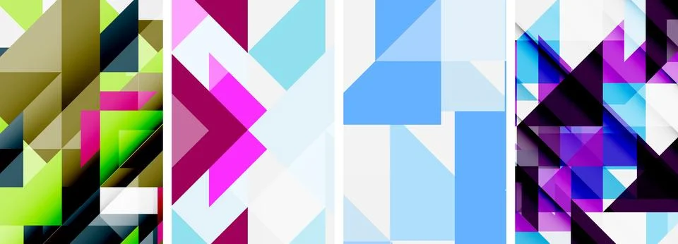 Set of abstract random triangle composition backgrounds. Vector illustration for イラスト素材