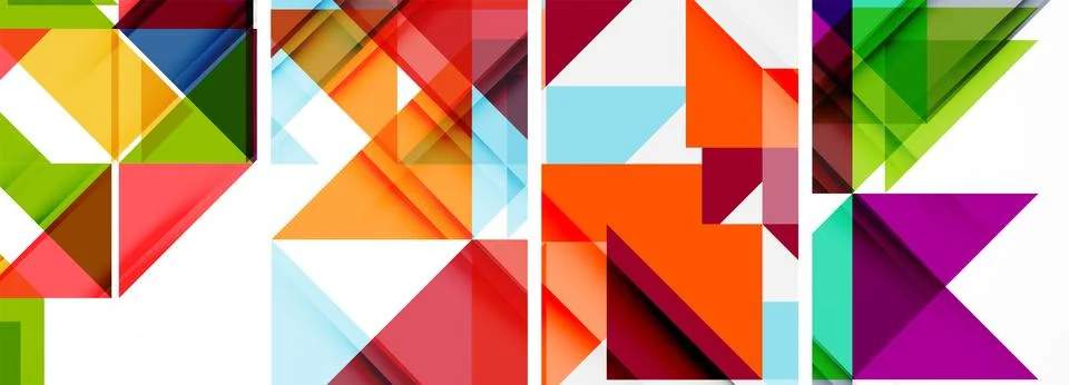 Set of abstract random triangle composition backgrounds. Vector illustration for Illustrazione stock