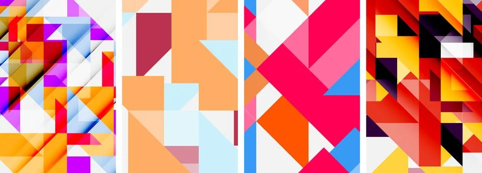 Set of abstract random triangle composition backgrounds. Vector illustration for Illustrazione stock
