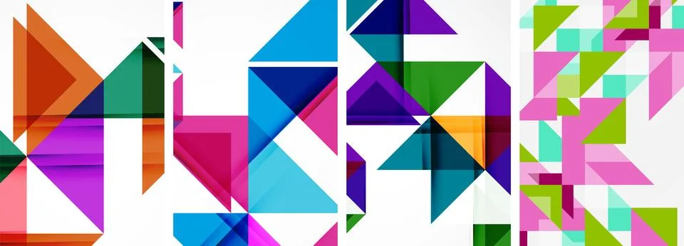 Set of abstract random triangle composition backgrounds. Vector illustration for Stockillustratie
