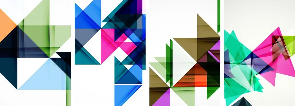 Set of abstract random triangle composition backgrounds. Vector illustration for Stockillustratie