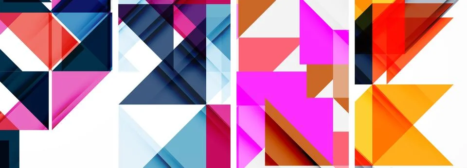 Set of abstract random triangle composition backgrounds. Vector illustration for Illustrazione stock