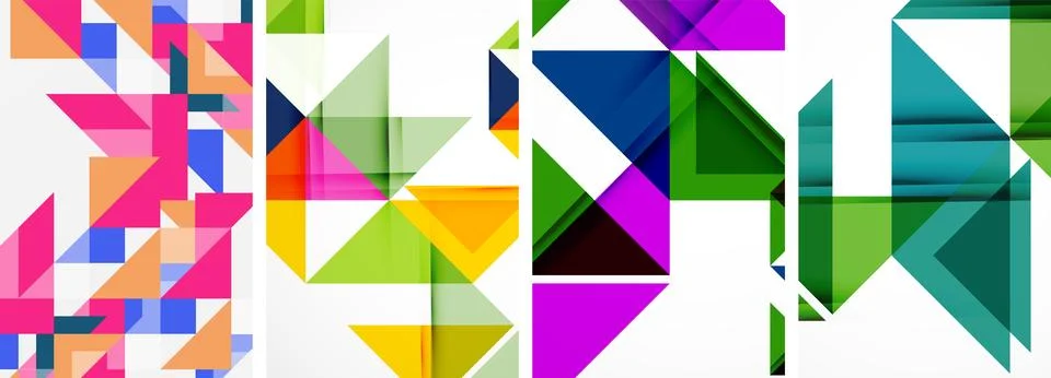 Set of abstract random triangle composition backgrounds. Vector illustration for Illustrazione stock