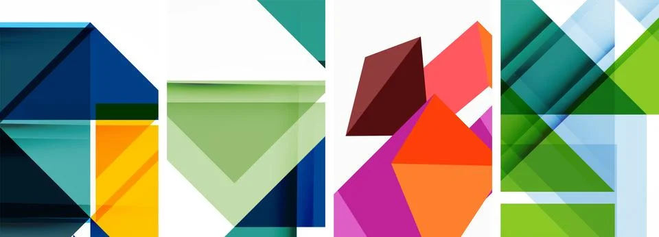 Set of abstract random triangle composition backgrounds. Vector illustration for Illustrazione stock