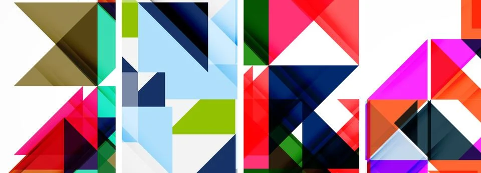 Set of abstract random triangle composition backgrounds. Vector illustration for Illustrazione stock