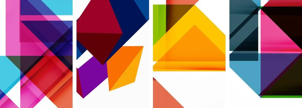 Set of abstract random triangle composition backgrounds. Vector illustration for Illustrazione stock