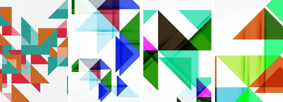 Set of abstract random triangle composition backgrounds. Vector illustration for Illustrazione stock