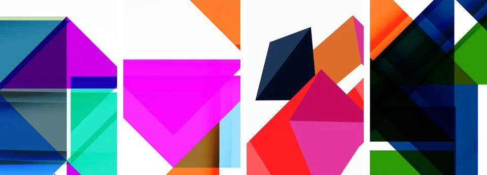 Set of abstract random triangle composition backgrounds. Vector illustration for Illustrazione stock